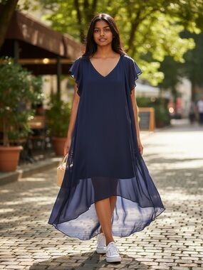 Adrianna Papell Black Midi Dress